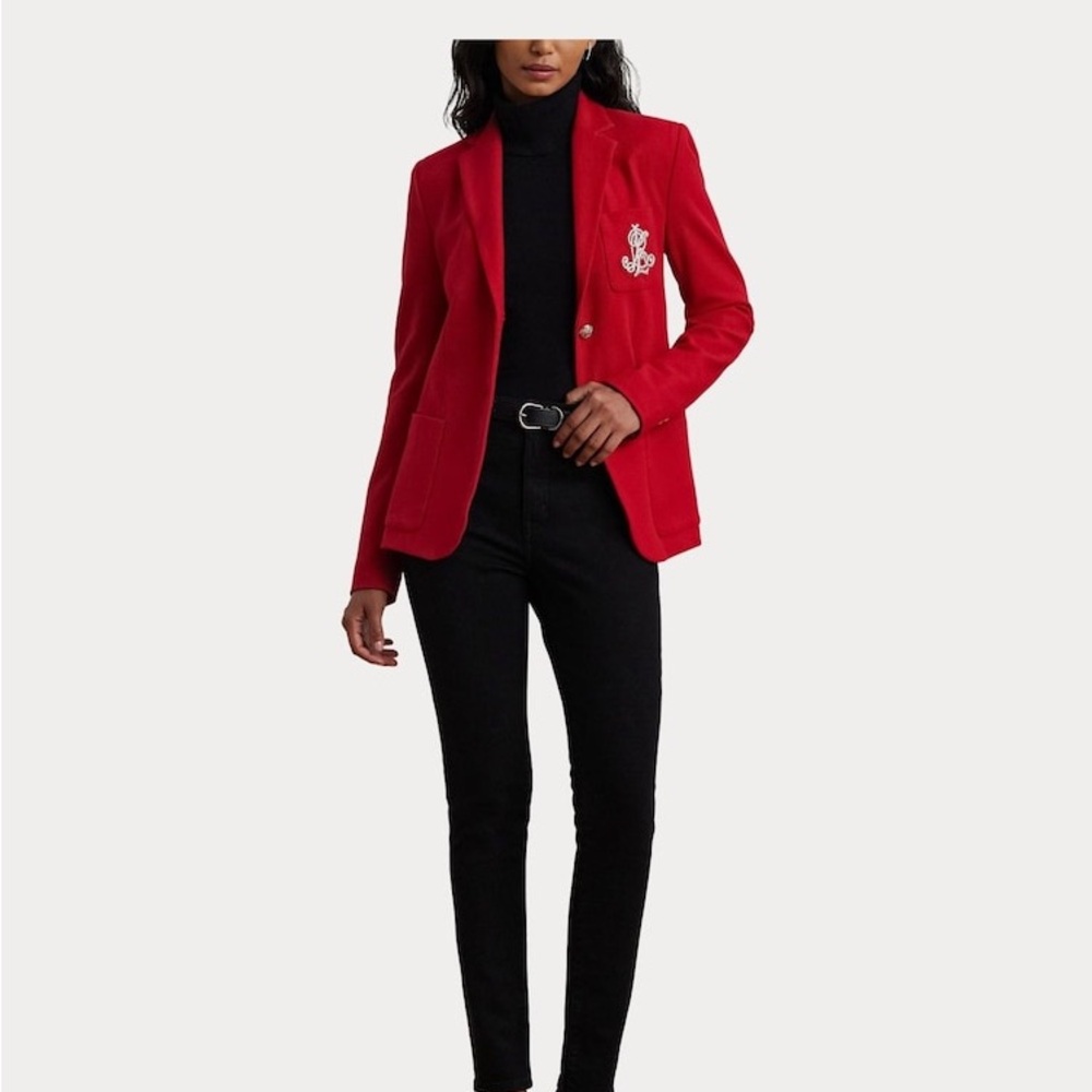 Lauren Ralph Lauren Anfisa Crest Logo Blazer Jacket - Picture 7 of 10